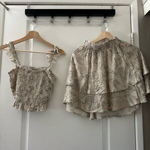 Floral Beige Women's Top Set